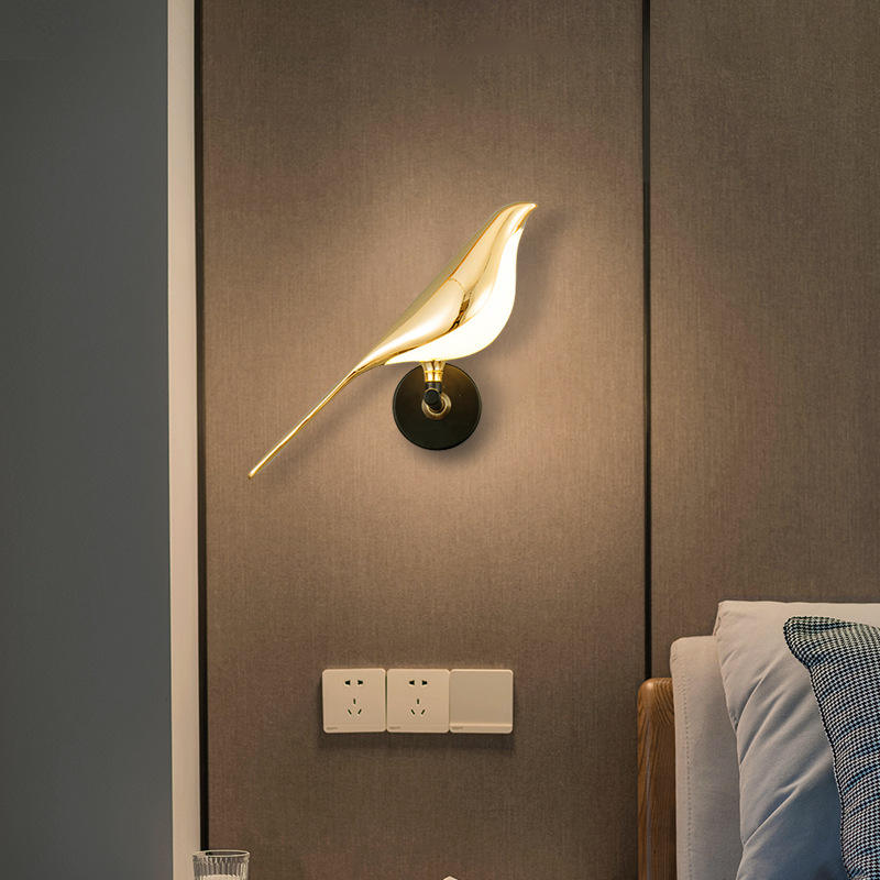 Hotelwandleuchte IP20 Led Stair Wall Light 3W Indoor Gold Luminous Chip Nachtlampje Applique Bird Nachttischlampe Unique Night