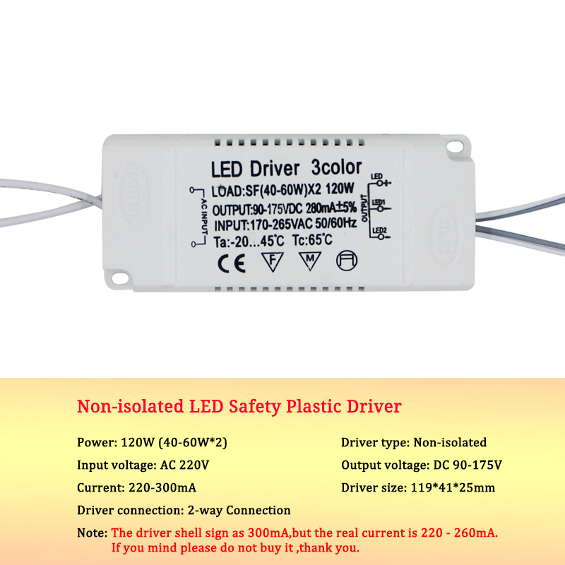 8–120 W LED-Treiber-Netzteil für AC220 V, nicht isolierender Transformator, Deckenleuchte, Ersatz-Glühbirnen-Chip