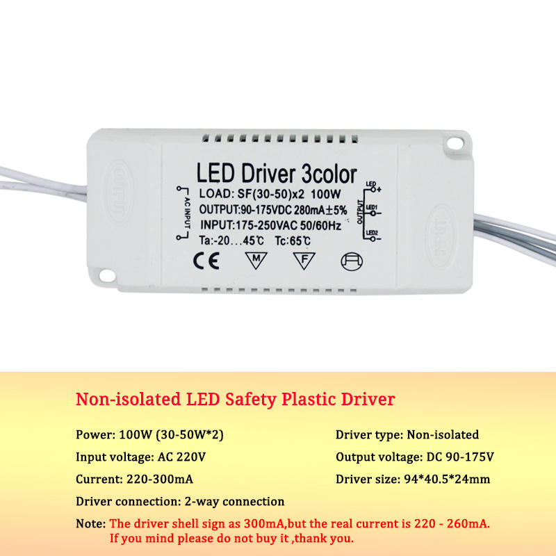 8–120 W LED-Treiber-Netzteil für AC220 V, nicht isolierender Transformator, Deckenleuchte, Ersatz-Glühbirnen-Chip