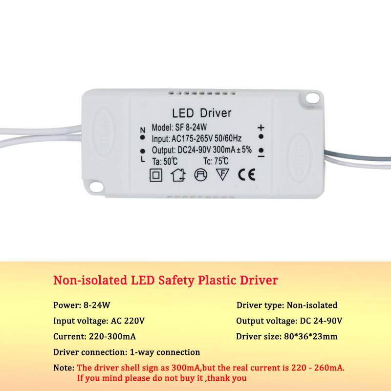 8–120 W LED-Treiber-Netzteil für AC220 V, nicht isolierender Transformator, Deckenleuchte, Ersatz-Glühbirnen-Chip