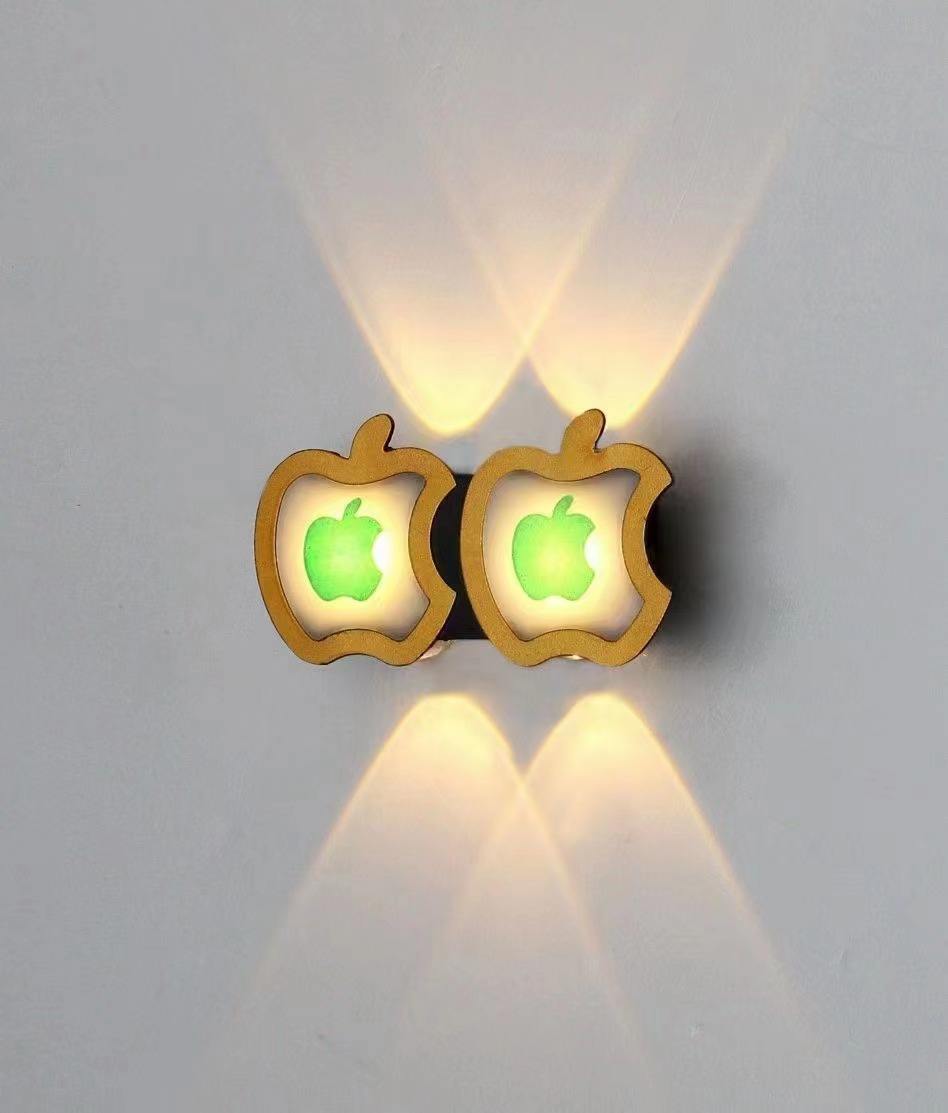 Neue Stil Gold Apple Persönlichkeit Wand Lampe Einfache Led Wohnzimmer Hintergrund Runde Wand Lampe Hotel Halle Korridor Beleuchtung