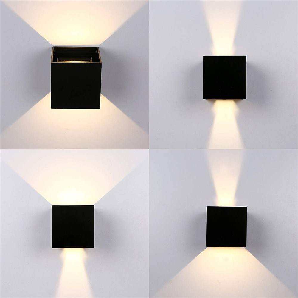 Quadratische LED-Wandleuchten für den Außenbereich, Gang, Korridor, dimmbar, mehrfarbig, Up-Down-Lampe mit Bewegungssensor für Wand, KTV, Bar, Schlafzimmer