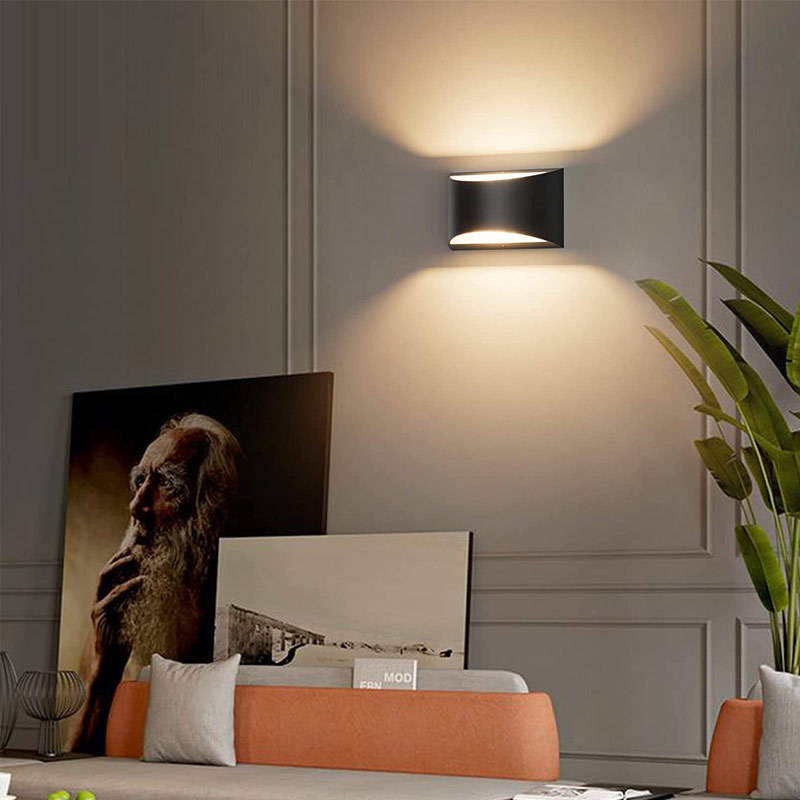 Nueva lámpara de pared LED de 10 W para interiores, lámpara de pared decorativa de aluminio arriba y abajo, aplique de pared LED para dormitorio, iluminación impermeable