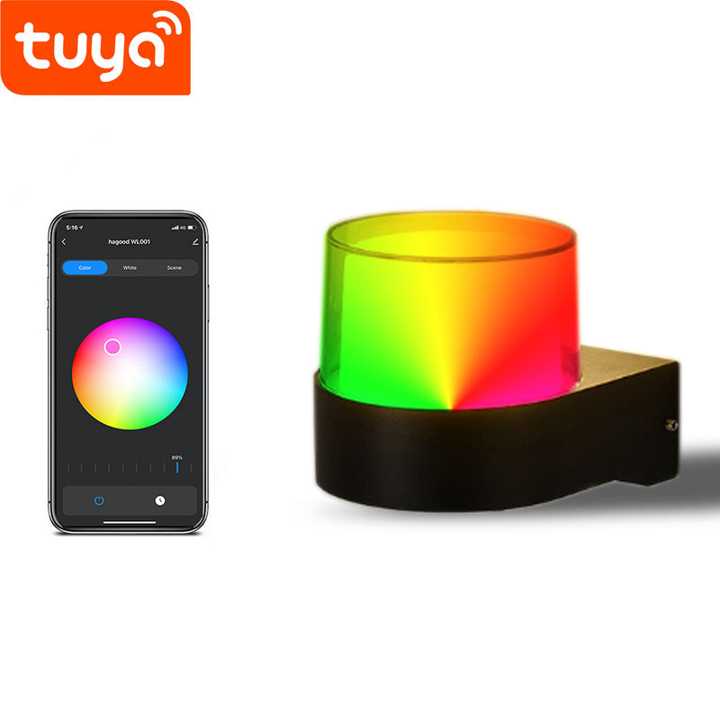 LED Smart Wand Lampen 10W Outdoor Tuya Wifi Cube RGB App Dimmbare Wandleuchte Wasserdicht Garten Alexa Google Hause acryl Wand Licht
