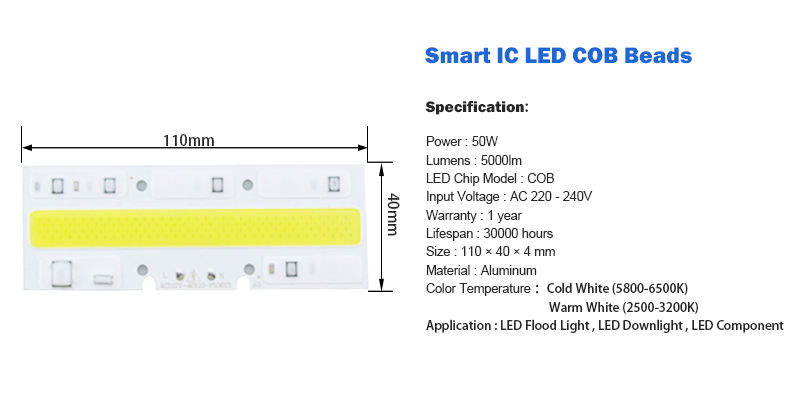 LED COB Licht Chip 30W 50W 70W 100W 150W LED Birne Chip 220V Eingang Smart IC LED Treiber für DIY LED Flutlicht