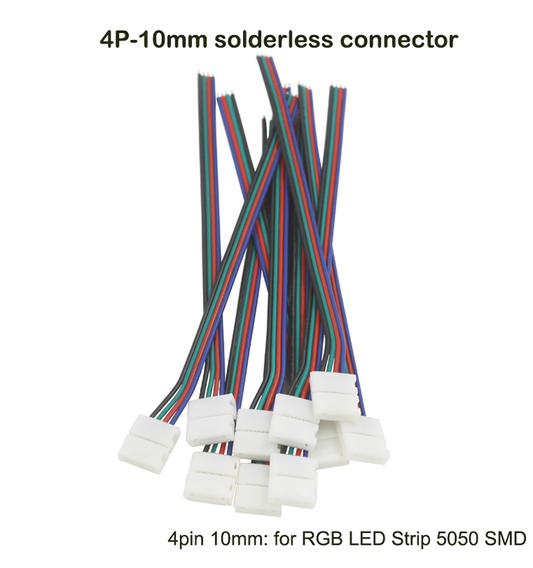 LED-Streifen-Anschluss, 2-polig, 8 mm, mit kabelloser Verbindung, kein Löt-/Schweißanschluss für LED-Streifen 3528/5050 erforderlich