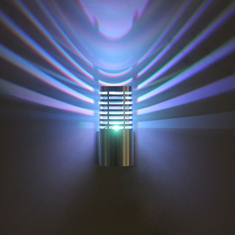 Zylindrische LED-RGB-Wandleuchte für den Innenbereich, 3 W, AC85-265 V, Aluminium, dekorative LED-Wandleuchte für Flur, Treppenhausbeleuchtung, zylindrische LED-RGB-Wandleuchte für den Innenbereich, 3 W, AC85-265 V, Aluminium, dekorative LED-Wandleuchte für Flur und Treppenhaus