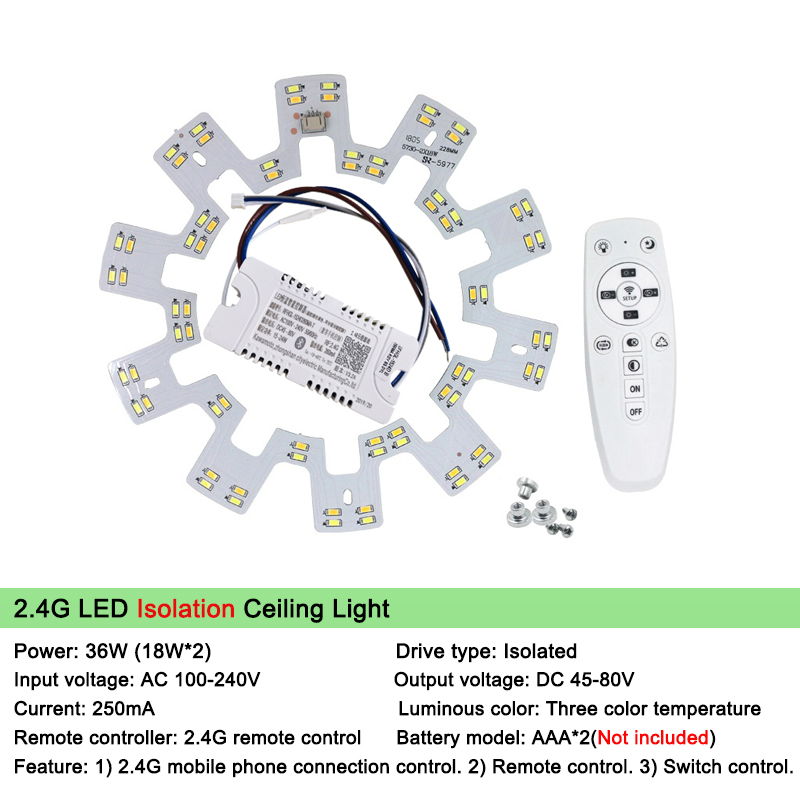 Surface de Source lumineuse de remplacement intelligente 2.4G pour plafond de lustre télécommandé led vers le bas contrôleur de plafonnier