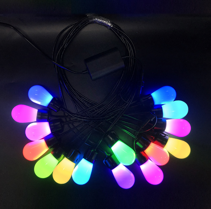 LED-Solar-Lichterkette, Weihnachtsdekoration, Glühbirne, IP65, wasserdicht, Terrassenlampe, Urlaubsgirlande für Gartenmöbel im Freien