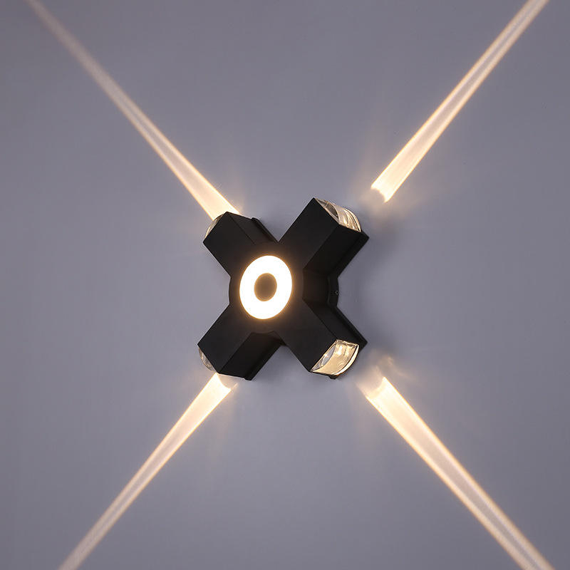 Minimalistische, oberflächenmontierte LED-Wellen-Wandleuchte für den Außenbereich