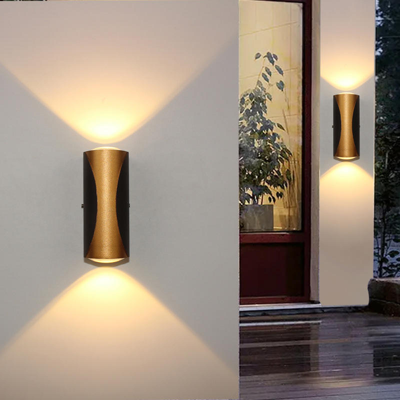 LED-Wandleuchte, IP65, Aluminium, moderne Oberflächenmontage, Innen- und Außenleuchte, Landschaftsgarten-Wandleuchte, 360 Grad