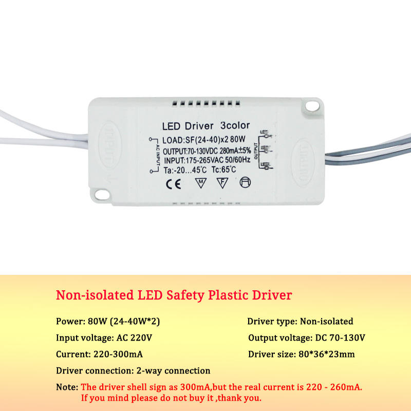 8–120 W LED-Treiber-Netzteil für AC220 V, nicht isolierender Transformator, Deckenleuchte, Ersatz-Glühbirnen-Chip