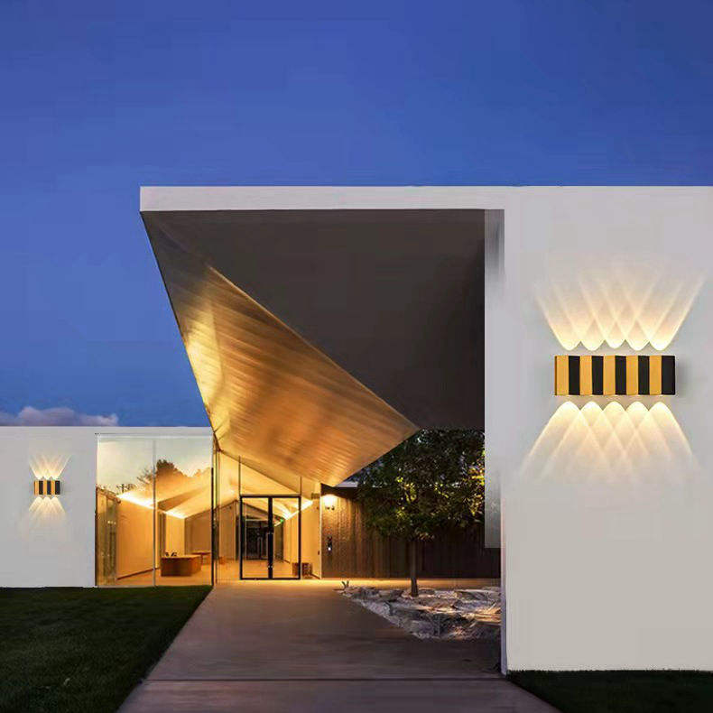 4W 6W 8W 10W LED-Wandleuchte, rechteckig, goldfarben, schwarz, nach oben und unten leuchtende Körperlampe, Beleuchtungsstil, moderne Wandleuchte