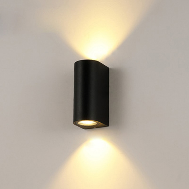 Lámpara de pared impermeable de doble cabezal de columna de 12W lámpara de noche única lámpara de pared impermeable IP65 para decoración de jardín