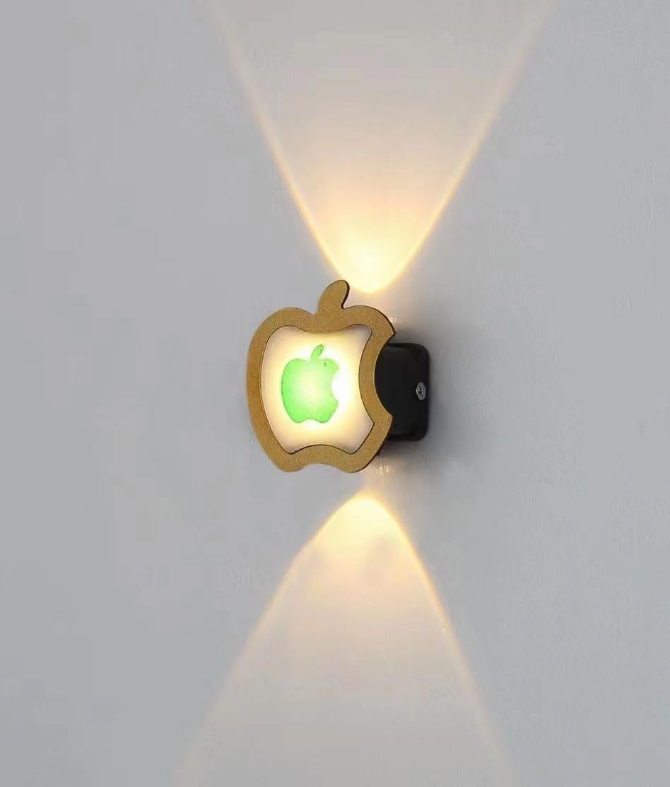 Neue Stil Gold Apple Persönlichkeit Wand Lampe Einfache Led Wohnzimmer Hintergrund Runde Wand Lampe Hotel Halle Korridor Beleuchtung