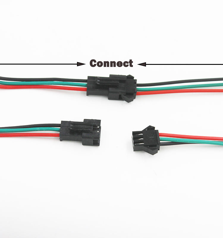 JST SM 3 Pins/Kopf Stecker auf Buchse Stecker/Draht-Schnellverbinder für WS2812B RGB-LED-Streifen