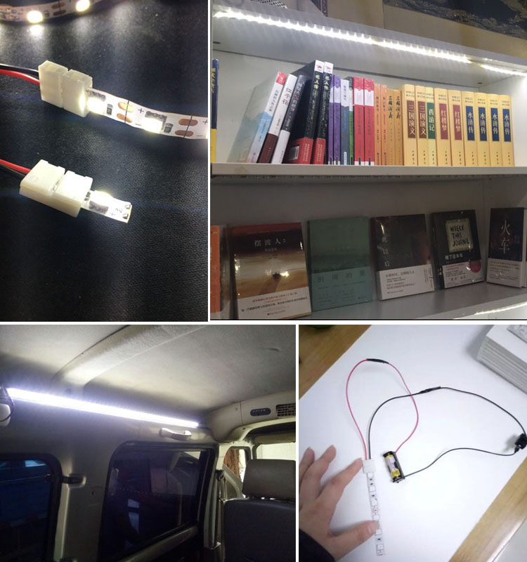 Doppelter LED-Streifen-Anschluss, 2-polig, 10 mm, mit kabelloser Verbindung, kein Löten/Schweißen erforderlich, für 5050/5630 LED-Streifen