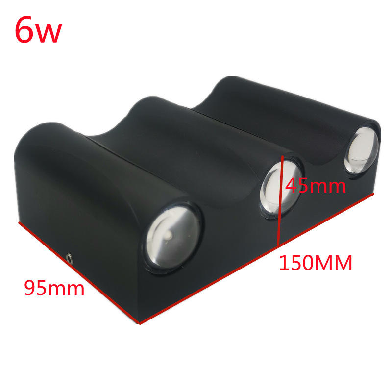 LED-Wandleuchte aus Aluminium für den Außenbereich, IP65, wasserdicht, nach oben und unten, Wandleuchte für Zuhause, Treppe, Schlafzimmer, Nachttisch, Korridor, 4/6/8 W, 2 Jahre Garantie