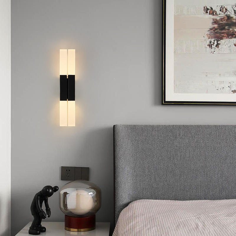 Modernas y sencillas lámparas LED de pared para interiores de 12W, lámpara de noche para dormitorio, iluminación para pasillo, candelabro para sala de estar, luces de pared acrílicas