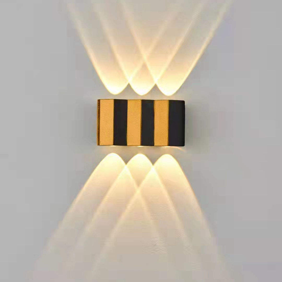4W 6W 8W 10W LED-Wandleuchte, rechteckig, goldfarben, schwarz, nach oben und unten leuchtende Körperlampe, Beleuchtungsstil, moderne Wandleuchte