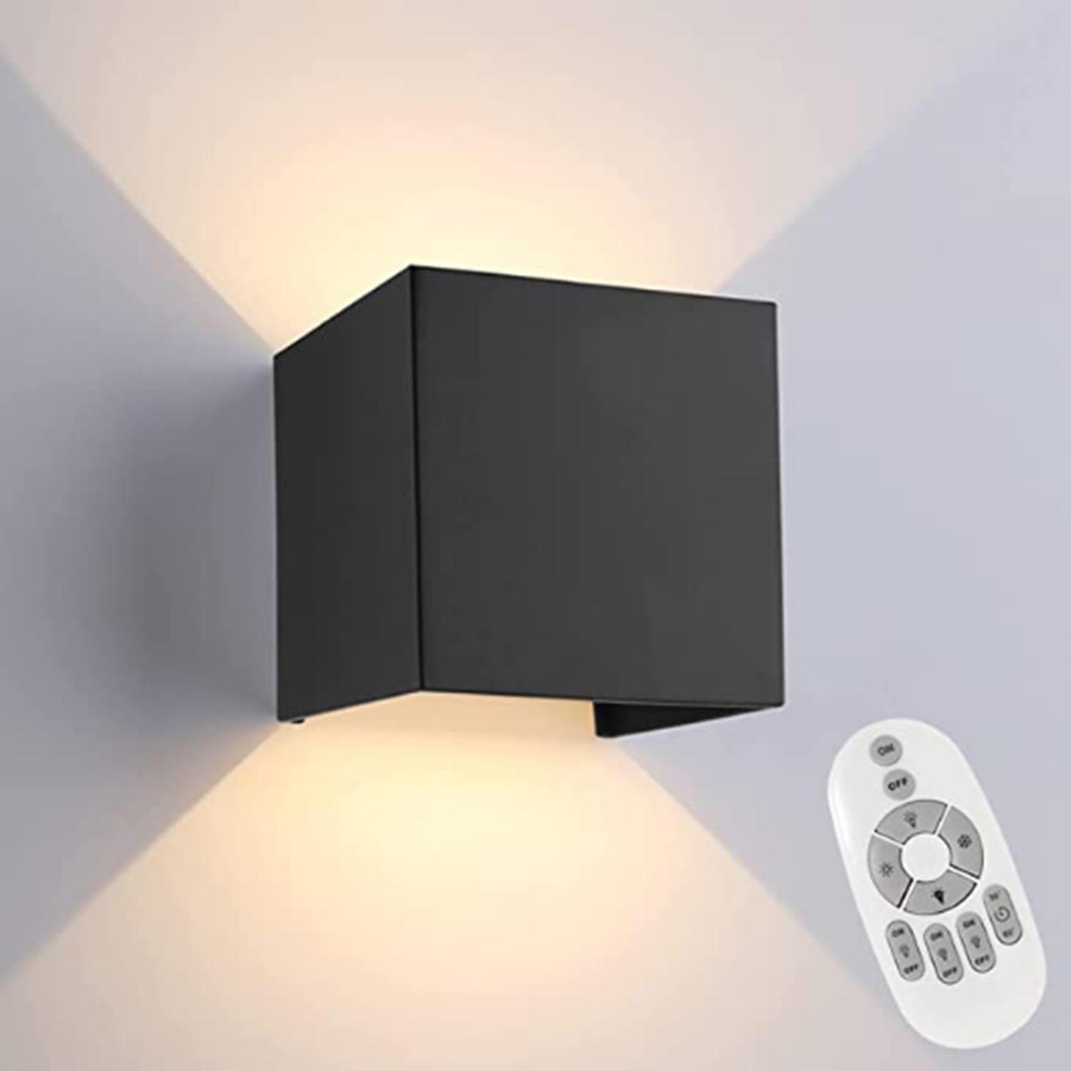 Quadratische LED-Wandleuchten für den Außenbereich, Gang, Korridor, dimmbar, mehrfarbig, Up-Down-Lampe mit Bewegungssensor für Wand, KTV, Bar, Schlafzimmer