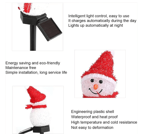 Weihnachten Solar Led-leuchten Schneemann Garten Dekoration Wasserdichte Licht Outdoor Post Lampe Rasen Landschaft Led Solar Beleuchtung 2023