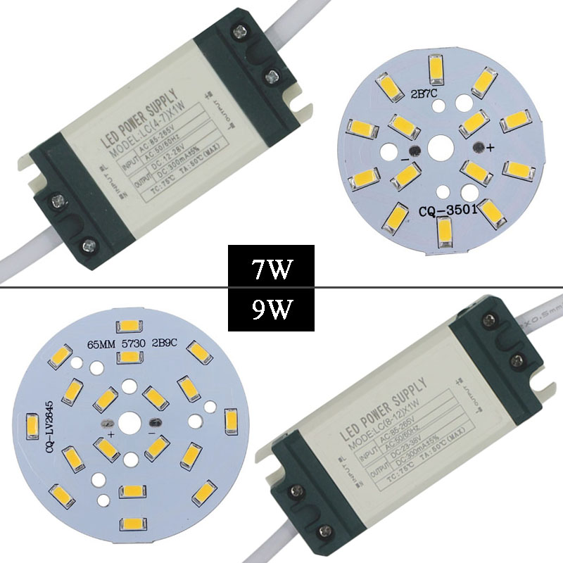 7W SMD5730 Leuchtdiodenchip + Kunststoffgehäuse LED-Treiber-Netzteil für LED-Deckenleuchte