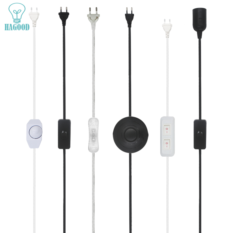 Cavo di linea 303/304/317/301 Cavo di alimentazione dimmer/Interruttore a doppio pulsante Spina europea Cavo per lampadina a LED/Luce da tavolo Luminary USA