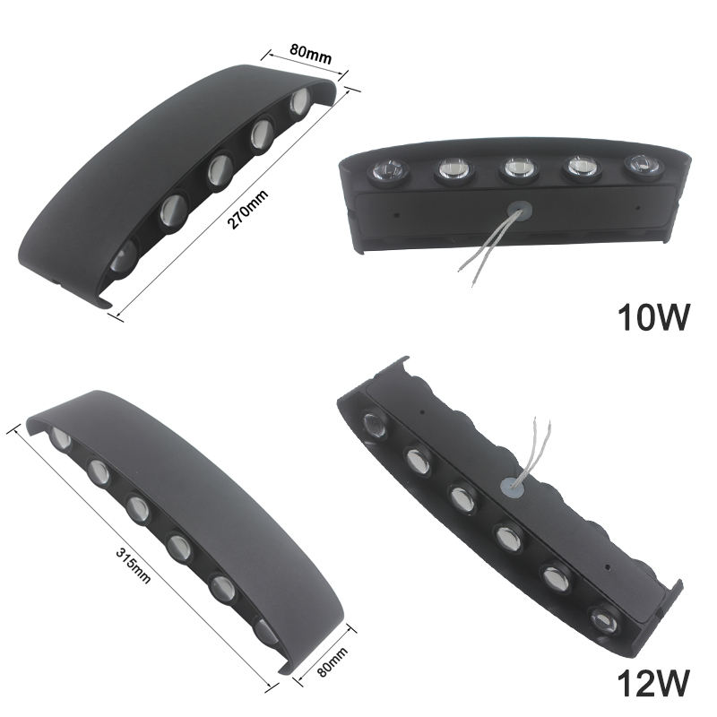 Helle weiße oder schwarze LED-Wandleuchte
