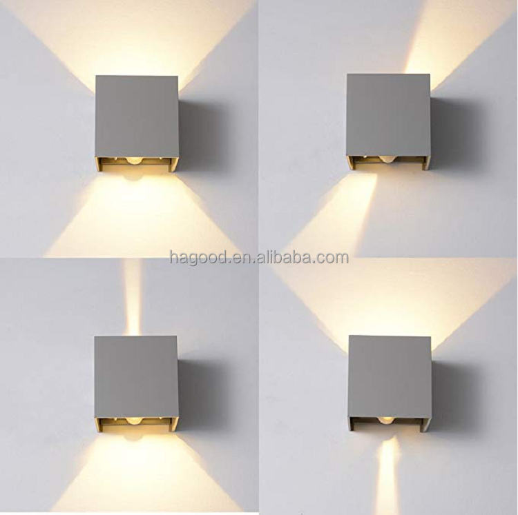 Sensor de movimiento para exteriores de buena calidad, lámpara de pared impermeable con cubo negro, accesorios, lámpara de pared Led para jardín y hogar