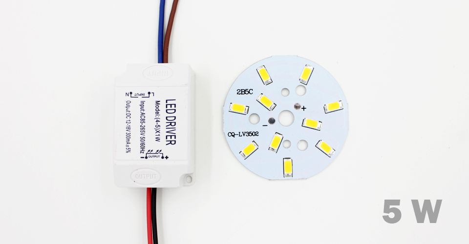3W 5W 7W 9W 12W 15W 18W 24W SMD5730 Leuchtdiodenchip + Kunststoffgehäuse LED-Treiber-Netzteil für LED-Deckenleuchte