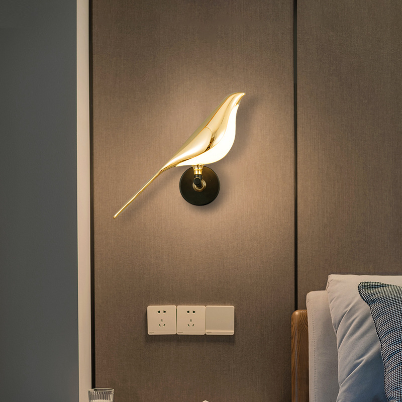 Hotelwandleuchte IP20 Led Stair Wall Light 3W Indoor Gold Luminous Chip Nachtlampje Applique Bird Nachttischlampe Unique Night
