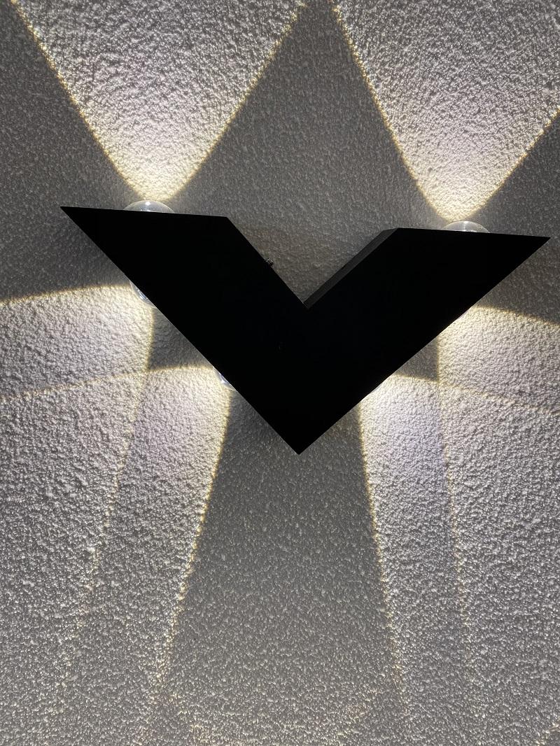 aplique de pared exterior negro