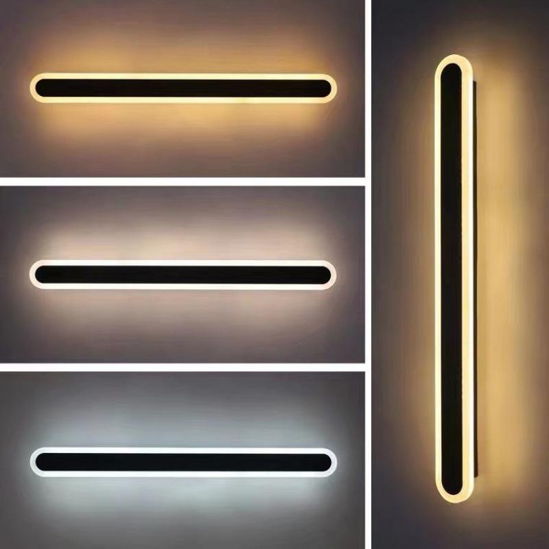 Moderne minimalistische LED-Linien-Wandleuchte, Schlafzimmer, Nachttisch, Sofa, Badezimmer, Spiegel, Hintergrund, dekorative Lampe, Eisen-Acryl-Lichter