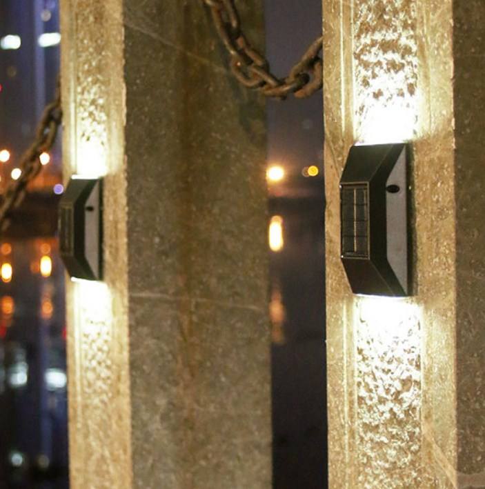 luz de pared led con energía solar