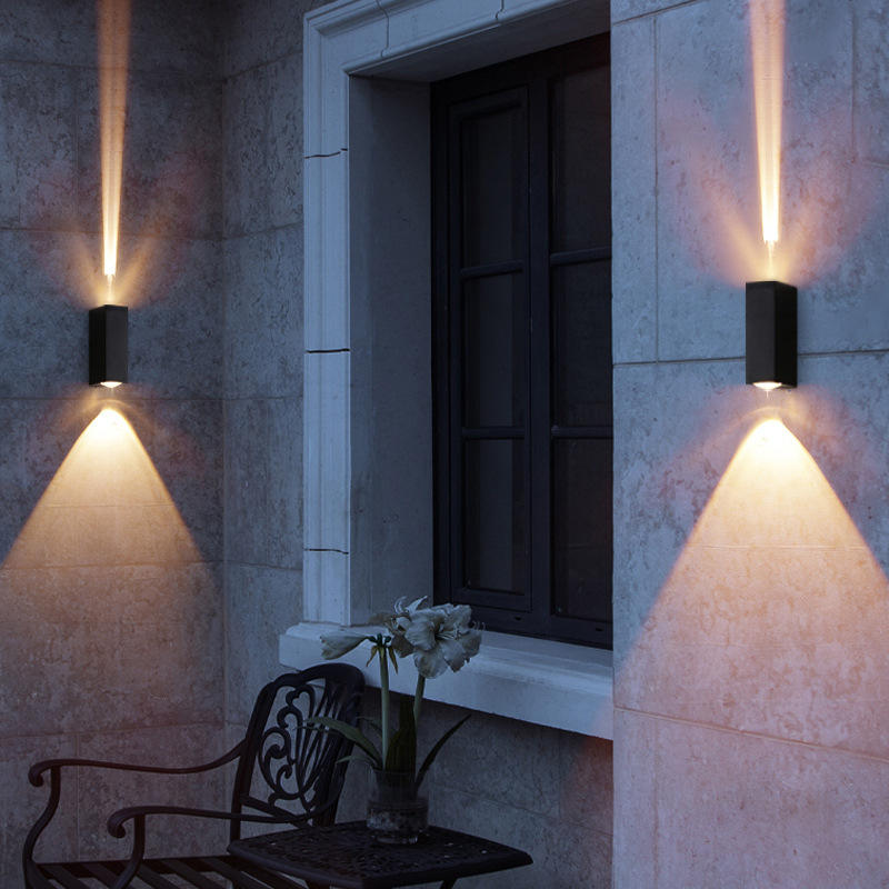 6W Black Beam Moderne Wandleuchte Außenbeleuchtung Indoor Wasserdichte LED-Lampe Wohnzimmer Gang Park Landschaft Garten Licht