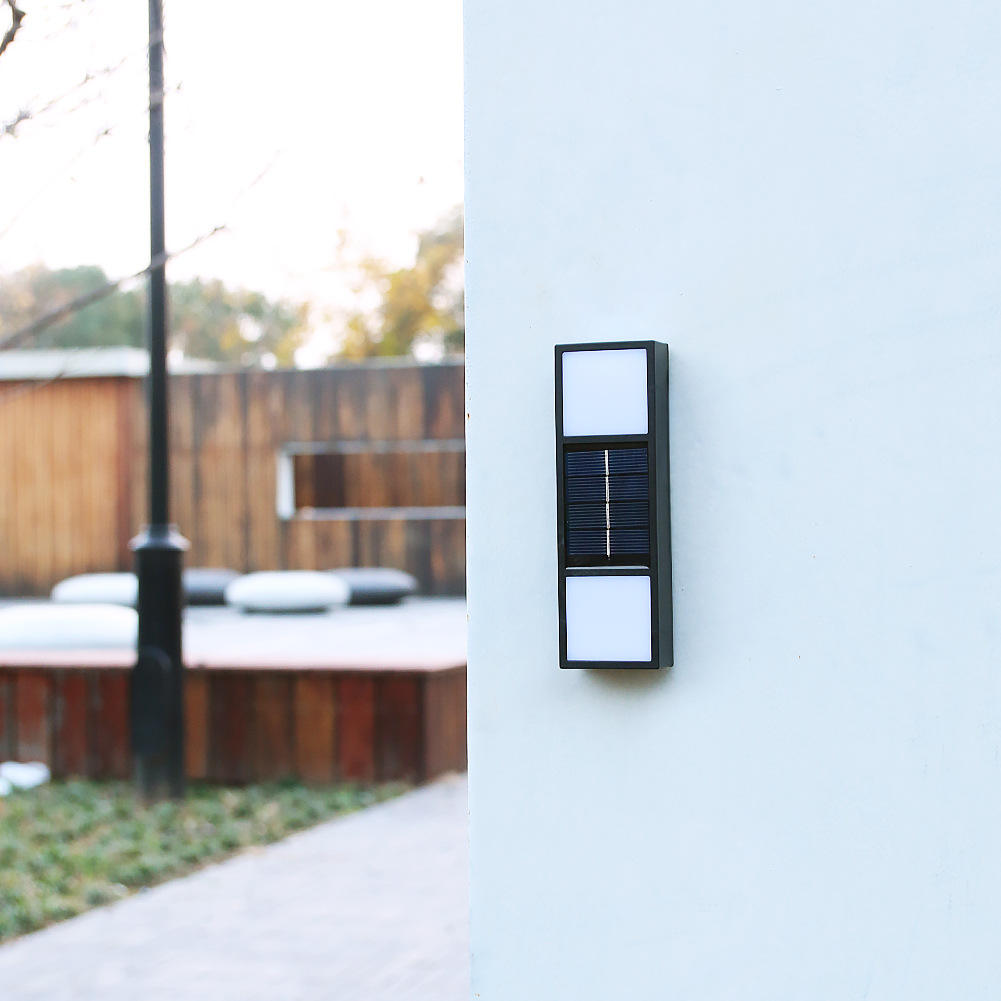 Superhelle IP65-wasserdichte Außen-Haushalts-Garten-Yard-Dekorations-Beleuchtung nach oben und unten 6-LED-Solar-Wandleuchte