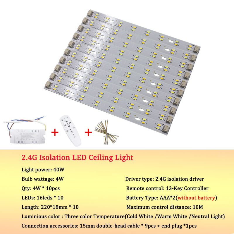 24W dimmable LED plafonnier lumineux tricolore ajuster 5730SMD source de lumière éclairage infrarouge contrôle chambre downlight