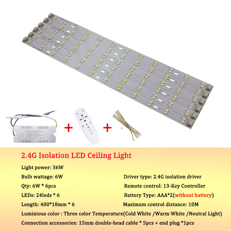 24W dimmable LED plafonnier lumineux tricolore ajuster 5730SMD source de lumière éclairage infrarouge contrôle chambre downlight