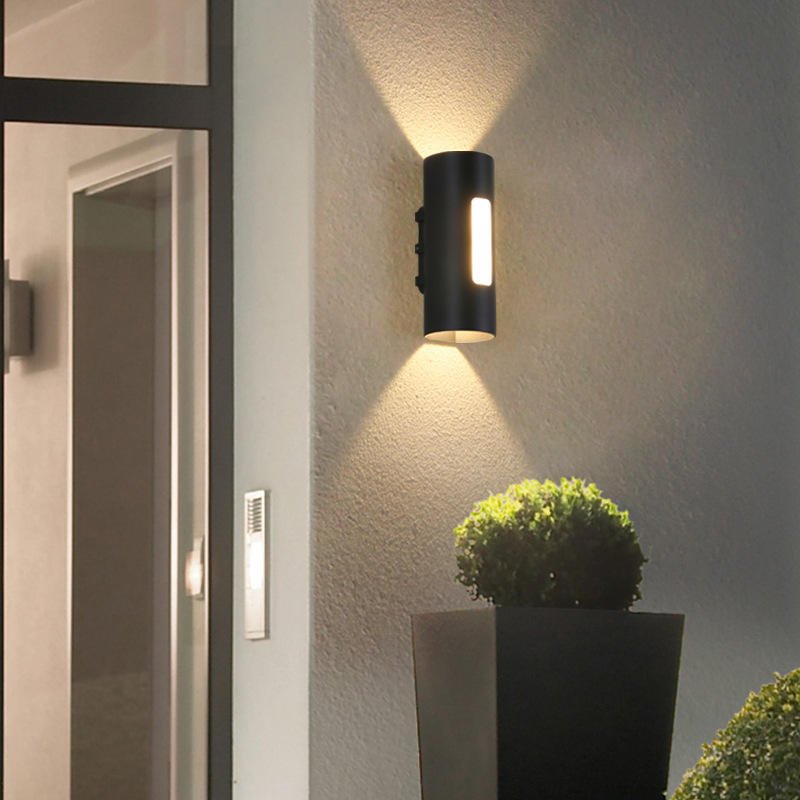 Schwarz-weiße Dekorationsapplikation Murale Led Square Round Up And Down Light Ip65 Wasserdicht neben der LED-Zylinderlicht-Wandleuchte
