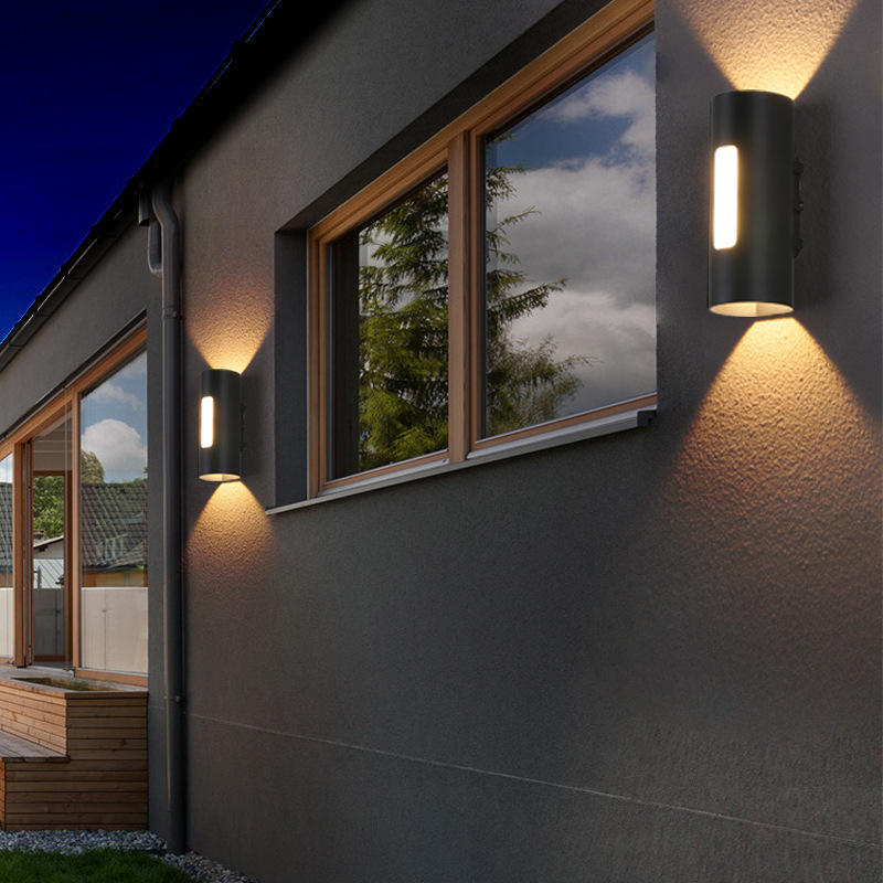 Schwarz-weiße Dekorationsapplikation Murale Led Square Round Up And Down Light Ip65 Wasserdicht neben der LED-Zylinderlicht-Wandleuchte