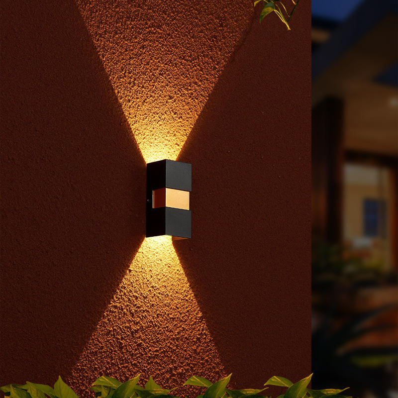 Hochwertige Garten-IP65-wasserdichte Aluminium-Rechteck-LED-Außenwandleuchte zur Wandmontage