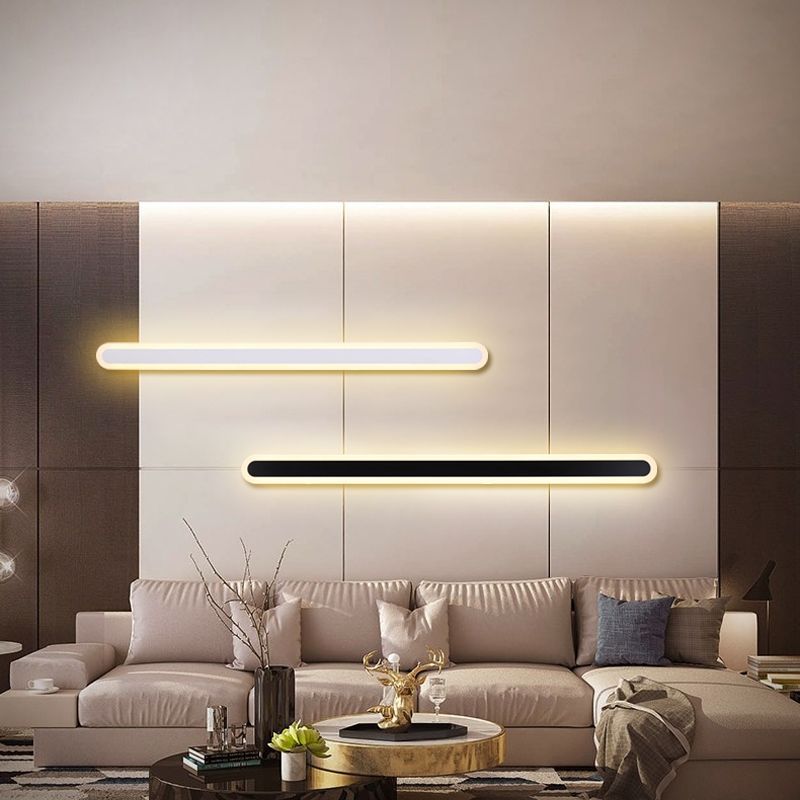 Moderne minimalistische LED-Linien-Wandleuchte, Schlafzimmer, Nachttisch, Sofa, Badezimmer, Spiegel, Hintergrund, dekorative Lampe, Eisen-Acryl-Lichter