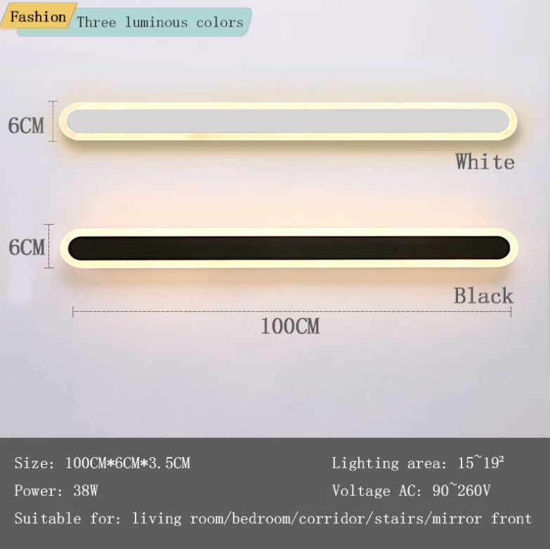 Moderne minimalistische LED-Linien-Wandleuchte, Schlafzimmer, Nachttisch, Sofa, Badezimmer, Spiegel, Hintergrund, dekorative Lampe, Eisen-Acryl-Lichter