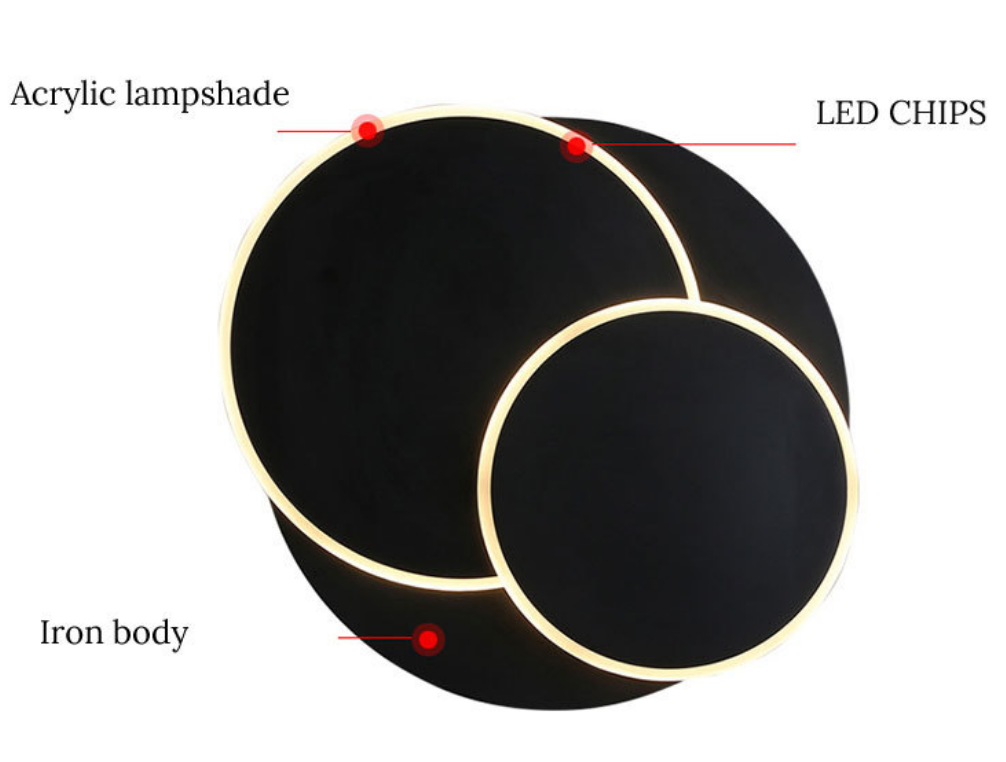 Quadratische LED-Wandleuchte für Schlafzimmer, Wohnzimmer, weiß, schwarz, Wandleuchte, 360 Grad drehbar, Metall, 18 W/24 W
