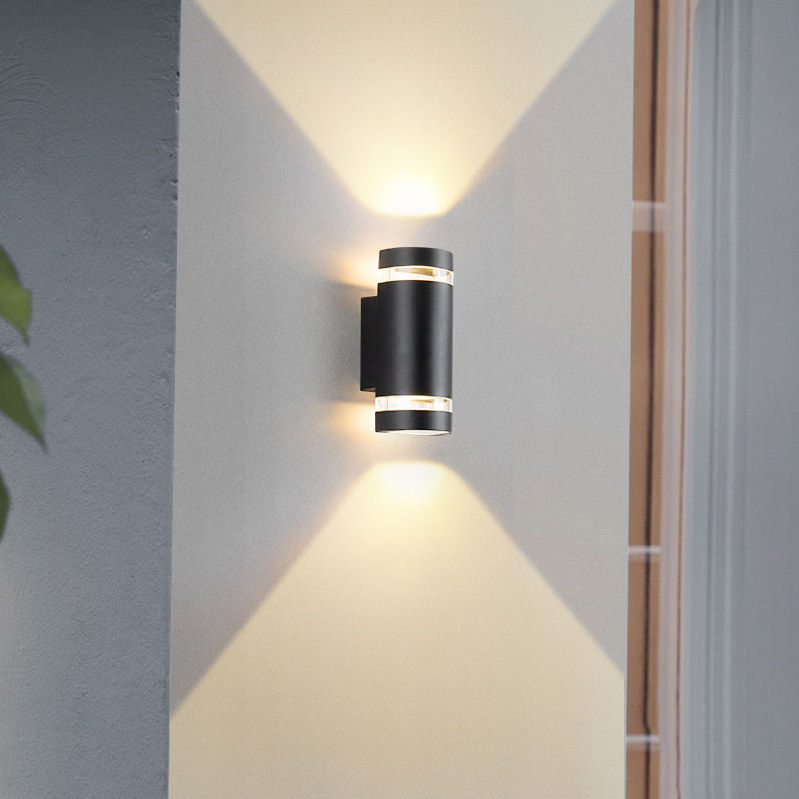 GU10 Außenwandleuchte LED-Lichtsteuerung Induktion Gartenwandleuchten Doppelkopf nach oben und unten Beleuchtung Innenhof Balkon Wandleuchte