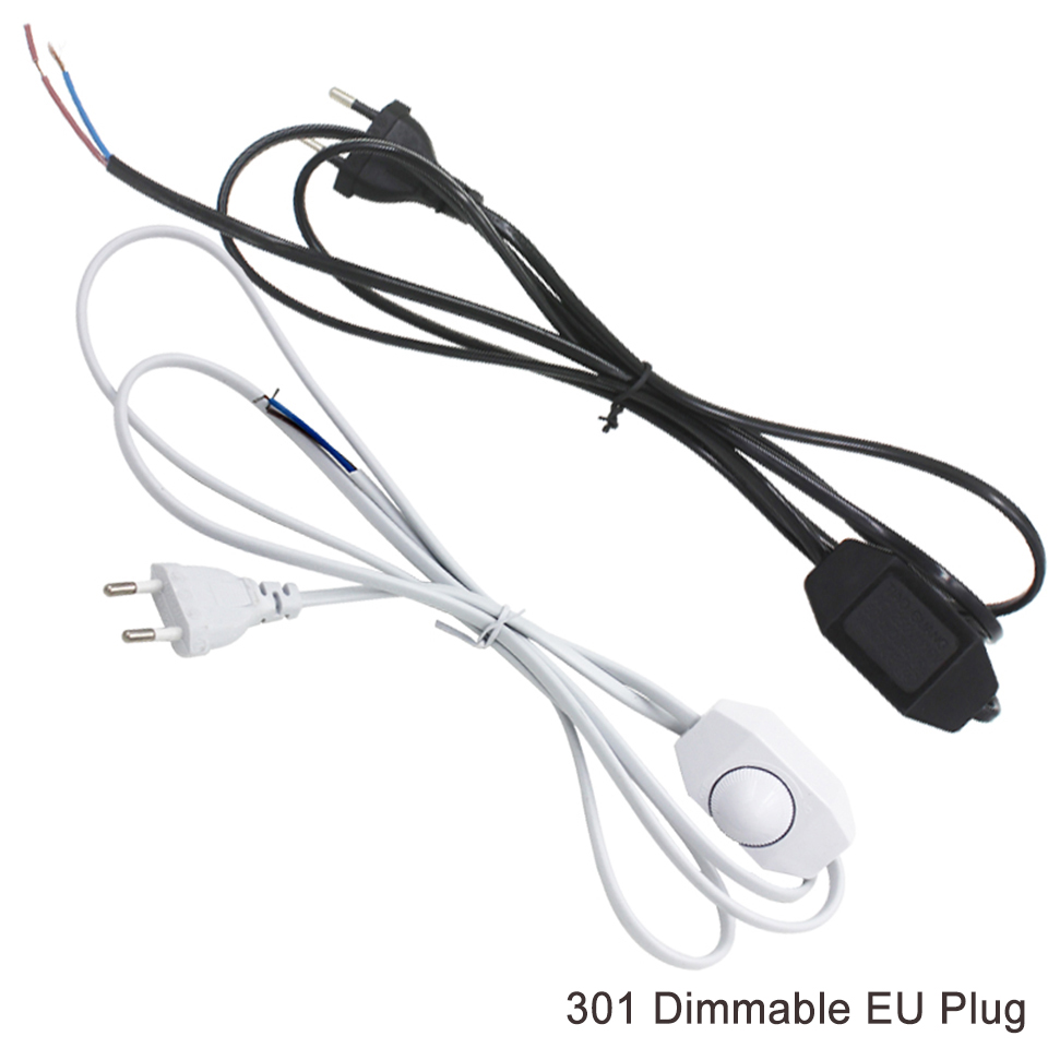 Cavo di linea 303/304/317/301 Cavo di alimentazione dimmer/Interruttore a doppio pulsante Spina europea Cavo per lampadina a LED/Luce da tavolo Luminary USA