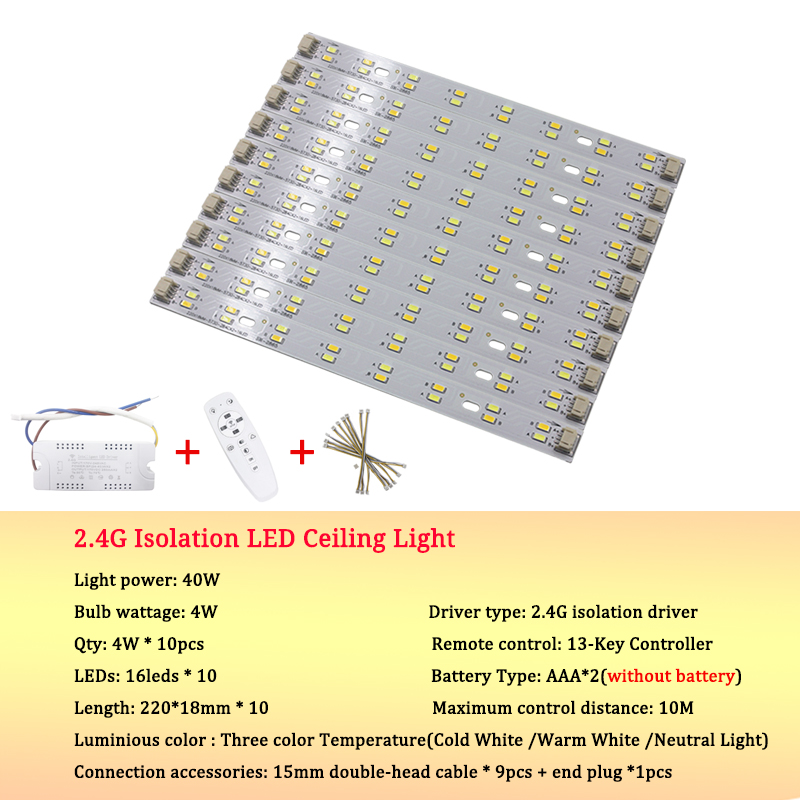 24W dimmable LED plafonnier lumineux tricolore ajuster 5730SMD source de lumière éclairage infrarouge contrôle chambre downlight