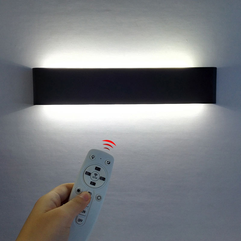 Heißer Verkauf Ed Aluminium Wand Lampe 2,4g Smart App Fernbedienung Streifen Oben Und Unten Wand Lampe Wohnzimmer TV hause Lampe Spiegel Vorne L
