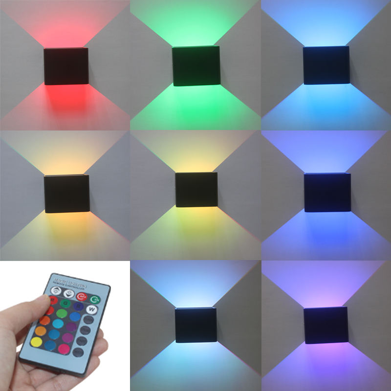 Schwarze keramische 3W-Würfel-LED-Wandleuchte nach oben und unten für Innendekoration mit Fabrikpreis-Wandleuchte, moderne Beleuchtung